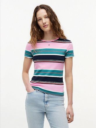 Tommy Hilfiger Camiseta slim acanalada de cuello redondo