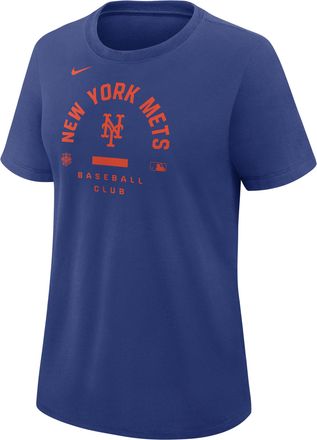 Nike New York Mets Authentic Collection Early Work Nike Womens Dri-FIT MLB T-Shirt in Blue | 03N84EWNME-HXK