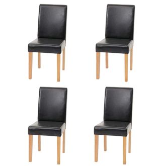 Hhg Hhg - Juego De 4 Sillas De Comedor Silla De Cocina Littau Con Certificado Mvg, Polipiel, Patas Negras Claras