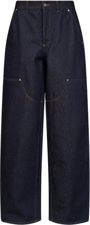 Givenchy Wijde broek - Dames - Wijde Broeken - Blauw - W28 - Katoen - Broeken