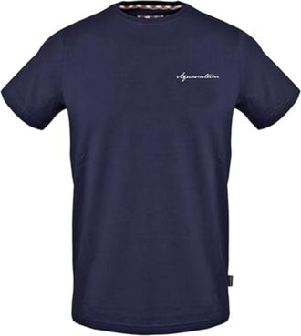 Aquascutum Handtekening T-shirt met logo voor heren (Marine)