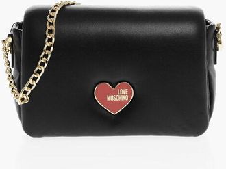 Moschino LOVE Faux Leather Crossbody Bag with Golden Chain size Unica