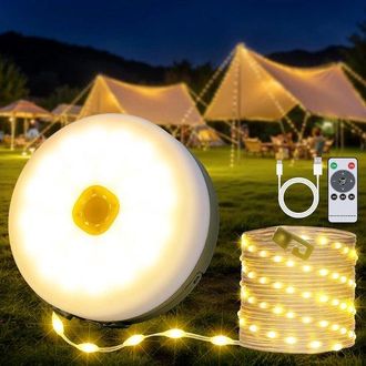 OEM Guirnalda De Luces Para Camping 4 En 1 De 10 Metros (33 Pies) - Recargable - 8 Modos Y Control Remoto - Resistente Al Agua