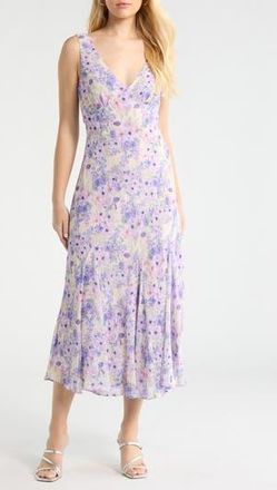 ASTR the Label Symone V-Neck Maxi Sundress in Purple Floral at Nordstrom Rack, Size X-Large