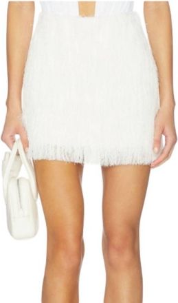The Garment Sally Feather Mini Skirt In White