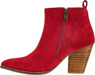 Corkys Footwear Womens High Standards Boot In Dark Red Faux Suede