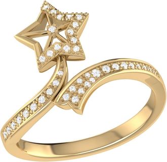 LuvMyJewelry Lucky Star Twist Sterling Silver Diamond Ring