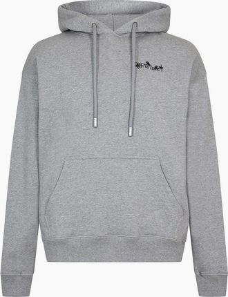 Off-white Mens Flower Arrow Hooded Neck Long Sleeve Sweatshirt - Grey/Multi - Size: 36