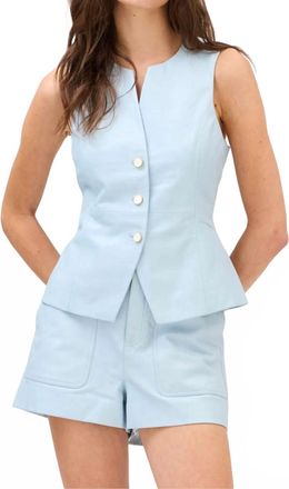 Allison New York Elijah Leather Shorts In Powder Blue