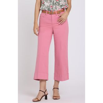 NYDJ Teresa High Waist Wide Leg Ankle Jeans in Desert Rose at Nordstrom, Size 10