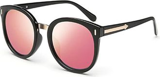 Generic Sunglasses Big Frame for Ladies with Metal Trim, Reflective Lens, UV Protection - Perfect for Shopping and Tourism
