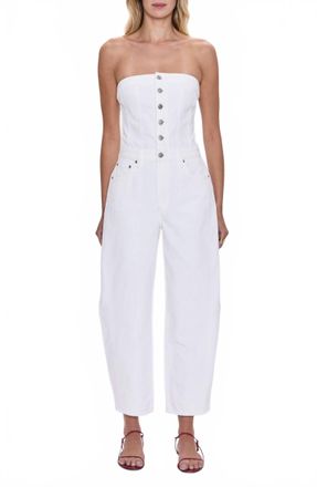 Pistola Denim Daphine Strapless Denim Jumpsuit In White