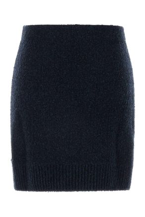 Bottega Veneta Womens Midnight Blue Boucl&atilde;&copy; Mini Skirt Navy Gonne