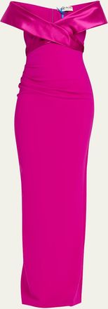 La Petite Robe Di Chiara Boni Suli Off-Shoulder Column Gown