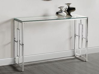 Pascal Morabito Consolle Vetro temperato e acciaio Cromato - CLOTILDE di Pascal MORABITO