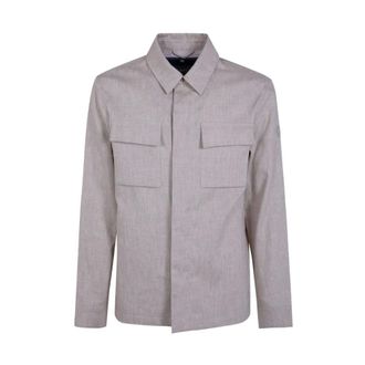 People of Shibuya Light Jackets, male, Gray, Size: 2XL Linen Overshirt