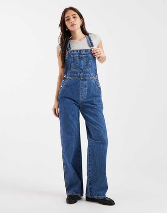 Asos Circular Design Collection - Salopette di jeans blu medio