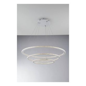 Netlighting Bryant Integrated LED 3 Tier Circular Crystal Pendant Light 4000K in White