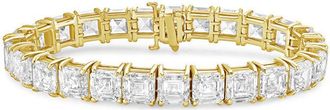 Diana M. Jewels 14kt Yellow Gold 26cts Lab Grown Asscher cut Diamond Bracelet