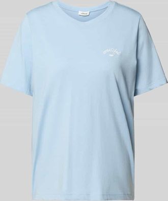 s.Oliver Red Label Relaxed Fit T-Shirt aus reiner Baumwolle in Hellblau, Größe 34
