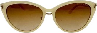Tom Ford Pre-owned Tom Ford Cat-Eye Zonnebril met Gekleurde Glazen - Dames - Vintage Accessoires - Beige - ONE Size - Vintage
