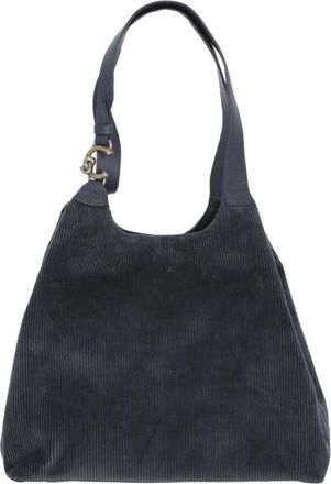 Coccinelle C-Easy Corduroy Schoudertas - Dames - Tassen - Blauw - Maat: ONE Size Corduroy