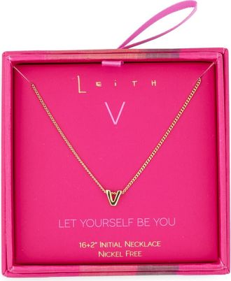 Leith Let Yourself Be You Bubble Initial Pendant Necklace in V- Gold at Nordstrom Rack