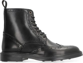 Bruno Magli Klassieke Leren Veterschoenen - Heren - Veterlaarzen - Zwart - 40 EU - Leer - Schoenen