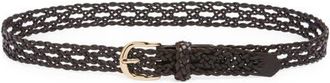 Madewell Open Weave Wide Leather Belt in Coffee Bean at Nordstrom, Size Xx-Small