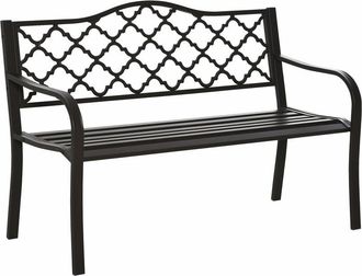 OUTSUNNY Outdoor Garden Bench 2 Seater Patio Porch Loveseat Chair Seater Brown