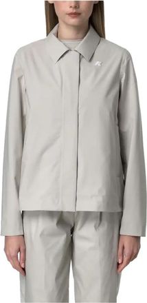 K-Way Grijze Stretch Jas - Dames - Zomerjassen - Grijs - S - Polyester - Jassen