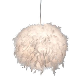 Nino Leuchten L&aacute;mpara Colgante - Blanco - Ducky - Textil - &Oslash; 30cm - E27