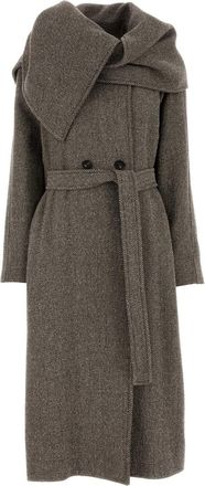 Ferragamo Embroidered Wool Blend Coat