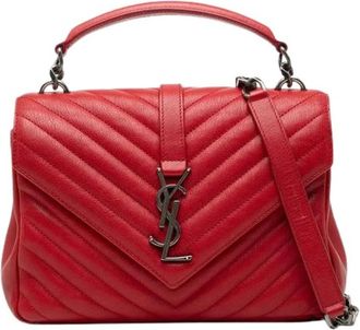 Saint Laurent Pre-owned Leren Schoudertas - Dames - Vintage Handtas - Rood - ONE Size - Leer - Vintage