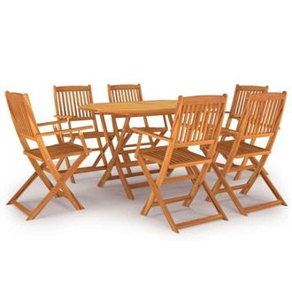 vidaXL Vidaxl - Set Da Pranzo Per Giardino 7 Pz In Legno Massello Di Acacia