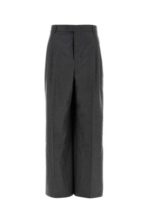 Ami Grey Wide Leg Wool Trousers