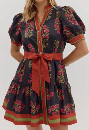 Entro Floral Dress In Black