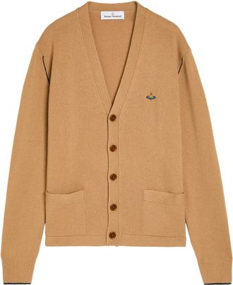 Vivienne Westwood Alex Logo Wool and Cashmere-blend Cardigan - Camel - XL