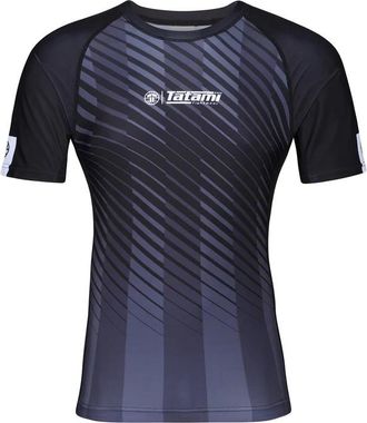 OEM Tatami Rashguard Para Hombre, Manga Corta, Estampado Abstracto, Negro/gris, Talla S
