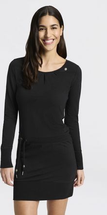 Ragwear Jerseykleid RAGWEAR ALEXA, Damen, Gr. XXL, N-Gr, schwarz uni, Jersey, Obermaterial: 50% Polyester, 38% Baumwolle, 12% Viskose, unifarben, kniefrei, Ru