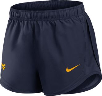 Nike West Virginia Tempo Nike Womens Dri-FIT College Shorts in Blue | 04PK41SWVN-FN8