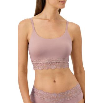 Pact Lace Modern Scoop Bralette Made With Organic Cotton in Dusted Violet at Nordstrom, Size Xx-Large