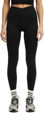 Cotton On Womens Active Ultra Luxe Cross Front Invisible Scrunch Tight in Black at Nordstrom, Size Xx-Small