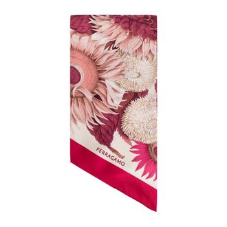 Ferragamo Silky Scarves, female, Pink, Size: ONE SIZE Girasoli Silk Scarf