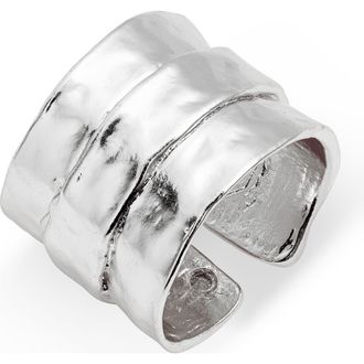 Karine Sultan Parchment Textured Ring in Silver at Nordstrom