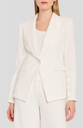 Tahari by ASL One-Button Blazer in White at Nordstrom, Size 16P