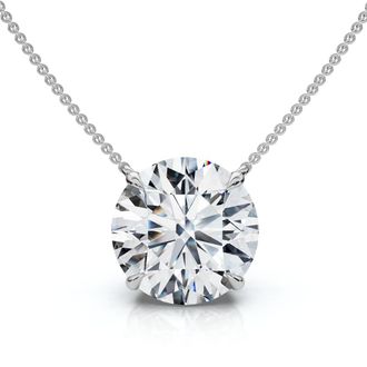 Pompeii3 4Ct Diamond Solitaire Pendant 14k Gold 18 Necklace Lab Grown Certified