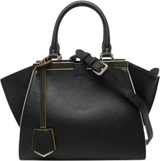 Fendi Pre-owned Petit Trois Jours Leder 2way Tas - Dames - Vintage Handtas - Zwart - ONE Size - Leer - Vintage