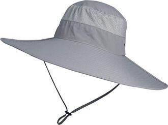 Generic Summer Wide Brim Sun Hats for Women Men Adjustable Chin Cord Fishing Hat Unisex UPF 50+ UV Protection Waterproof Packable Hiking Safiri Beach Hats Gre