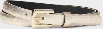 Simons Womens D-buckle metallic leather thin belt